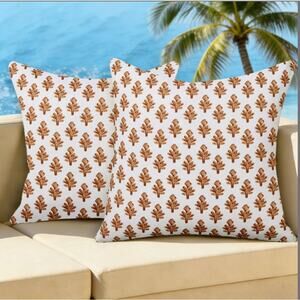 Allorry Set Of 2 Outdoor Pillow Covers Color: Boho Brown Floral Size: 18x18